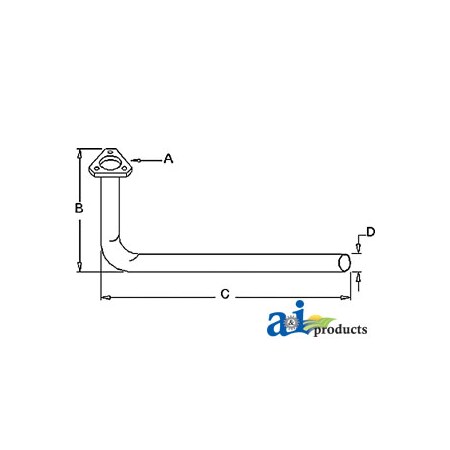 A & I Products Exhaust Pipe 34" x1.2" x3" A-189678M91